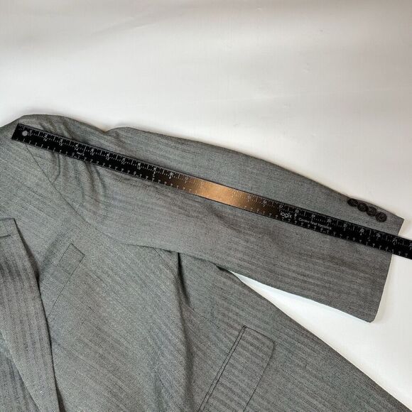 Vintage Ralph Lauren Blazer Mens 48R Silk Wool Two Button Herringbone - Picture 7 of 10